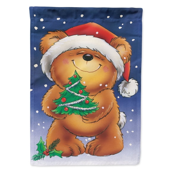 Carolines Treasures AAH7208GF Teddy Bear and Christmas Tree Flag Garden Size Small multicolor