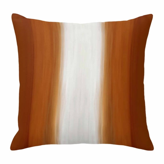 Throw Pillow Covers, Burnt Orange Striped 26x26 Pillow Covers for Couch/Sofa/Bed, Orange Ombre Farmhouse Abstract Art Decorative Square Linen Cushion Pillowcase for Home Decor