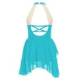 thumbnail image 3 of XUNZOO Kids Girls Figure Ice Skating Dress Sleeveless Rhinestone Ballet Dance Leotard Lyrical Dress Costume Blue Green 10, 3 of 6
