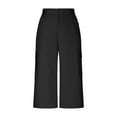 thumbnail image 6 of Hurxie Women's Sweatpants Capri Pants Cropped Jogger Running Pants Lounge Loose Fit Drawstring Waist with Side Pockets Black,M, 6 of 7