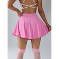 thumbnail image 2 of Womens Tennis Skirt with inner Shorts Pockets Shorts Crossover High Waisted Athletic Skorts Skirts for Golf Running Workout and Yoga Sports Activewear Pink S, 2 of 7