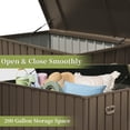 thumbnail image 4 of Kaimei 200 Gallon Deck Box - Large Weatherproof Storage Container for Patio Cushions, Tools, and More - Dark Brown Steel, 4 of 4