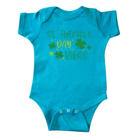 

Inktastic St. Patrick s Day Vibes with Clovers Gift Baby Boy or Baby Girl Bodysuit