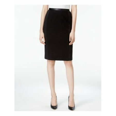 UPC 885719733575 product image for CALVIN KLEIN Womens Black Zippered Below The Knee Wear To Work Pencil Skirt 4 | upcitemdb.com