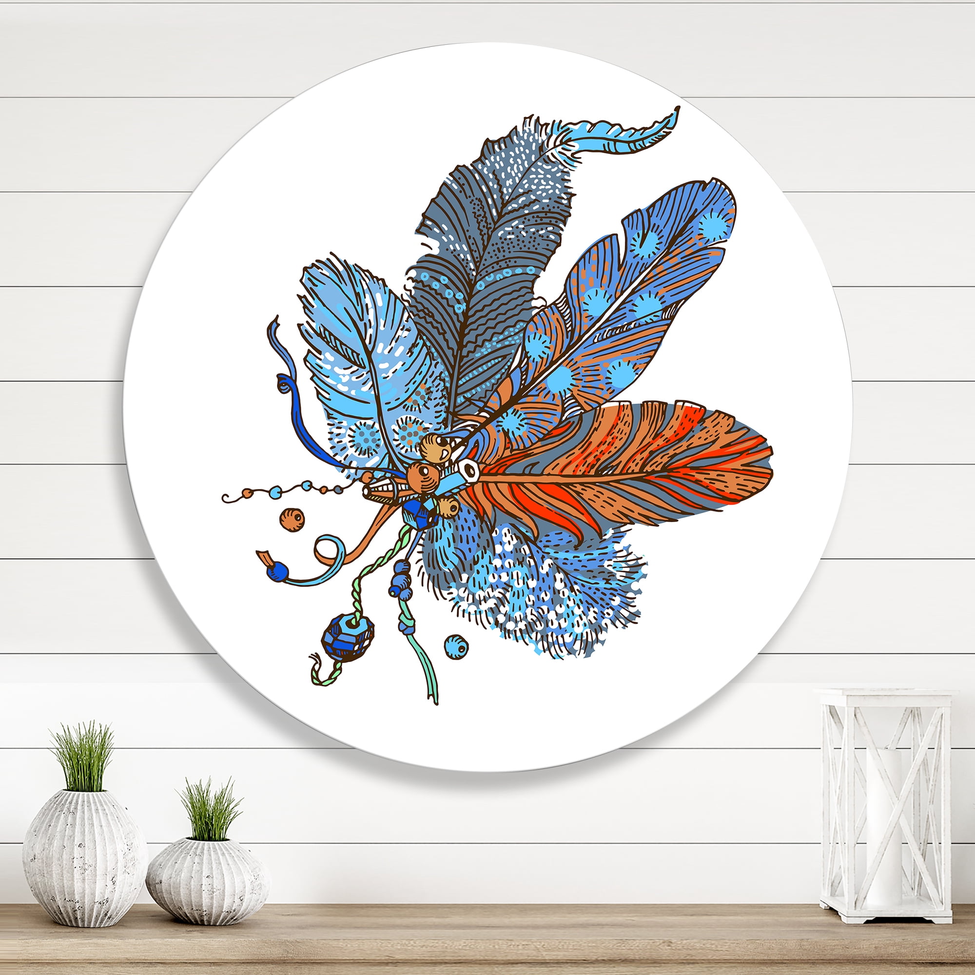 Ethnic Boho Art Design 11 in x 11 in Painting Art Prints, by Designart