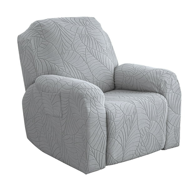 Nvzi Funda de sofá elástica de jacquard gris, funda de sillón reclinable para sala de estar, fácil de instalar, lavable, protector de sofá (1 asiento)