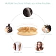 thumbnail image 2 of Cepillo de madera para el cabello, diseño sin mango, púas de madera redondas, antiestático, protege el cuero cabelludo y el cabello, 2 of 6