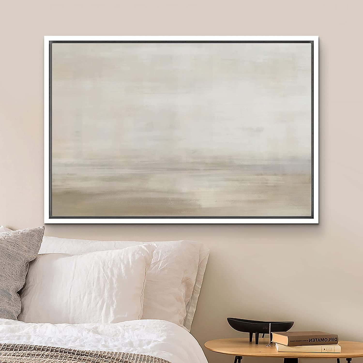 PixonSign Framed Print Wall Art Grunge Pastel Watercolor Vista Abstract Shapes Illustrations Modern Decorative Minimal Relax/Calm for Living Room, Bedroom, Office - 24"x36" White - Walmart.com