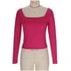 thumbnail image 5 of Blusas para mujer,Blusa informal de cuello cuadrado para mujer, camisa holgada de manga larga, mezcla de poliéster y elastano, para uso diario en otoño e invierno, sopatenor, 5 of 9