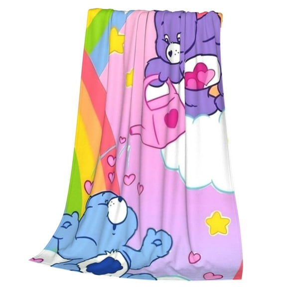 Care Bears Throw Blanket Cozy Plush Lightweight Warm Fuzzy Flannel Blanket Air Conditioning Blanket for Couch Sofa Bed Home Decor Gift 50x40