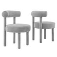 thumbnail image 2 of Modway Toulouse Boucle Fabric Dining Chair - Set of 2 in Light Gray, 2 of 10
