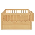 thumbnail image 6 of Bellemave Twin Size Floor Bed with Bookshelf and Rails, Montessori Bed Frame with Fence, Wood Twin Size Bed Easy Assemble（Natural）, 6 of 7