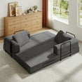 thumbnail image 6 of 79" Convertible Sofa Bed with Fixed-Shape Frame, Modular Folding Boneless Couch with Cylindrical Pillow, Corduroy Lounge Loveseat with Pull Out Bed, No Assembly Required, Dark Gray, 6 of 7