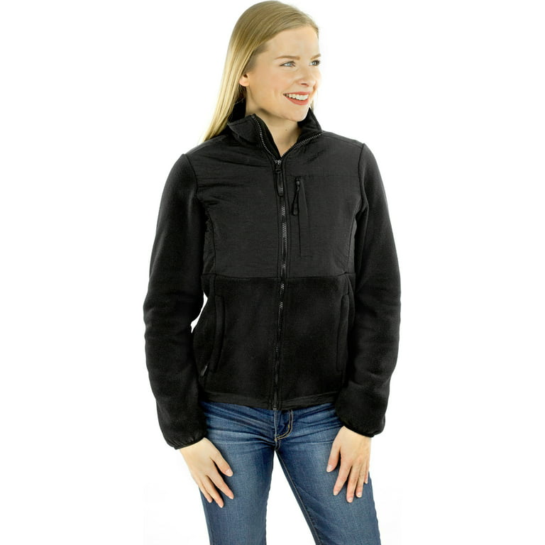 Exotic Identity Fleece Full Zip Jacket, Three Zipper Pockets, High Collar,  Lightweight, Waist Drawstring, Cozy Comfort - S - Black / Black