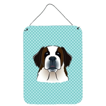 Checkerboard Design with Dog Wall or Door Hanging Prints
