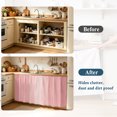 thumbnail image 6 of Pink Ombre Cabinet Curtains 35" W x 35" L, Pastel Pink Wood Grain Stripes Rustic Country Romantic Under-Desk Privacy Dust Proof Drape Dishwasher Curtain Sink Skirt for Kitchen Closet Bathroom Laundry, 6 of 9