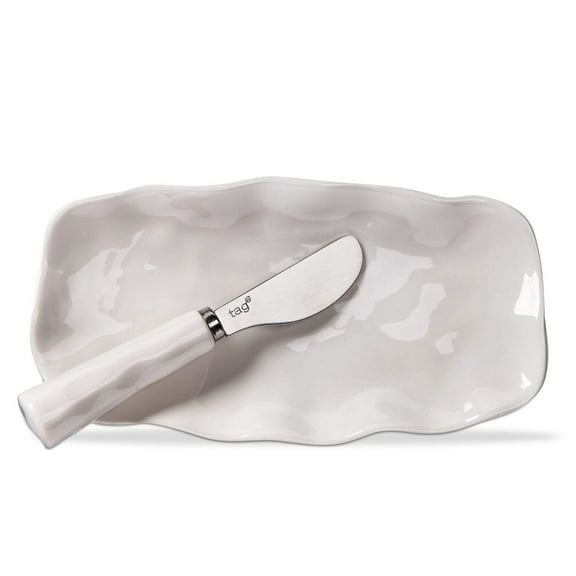 Formoso Butter Dish and Spreader Set, White