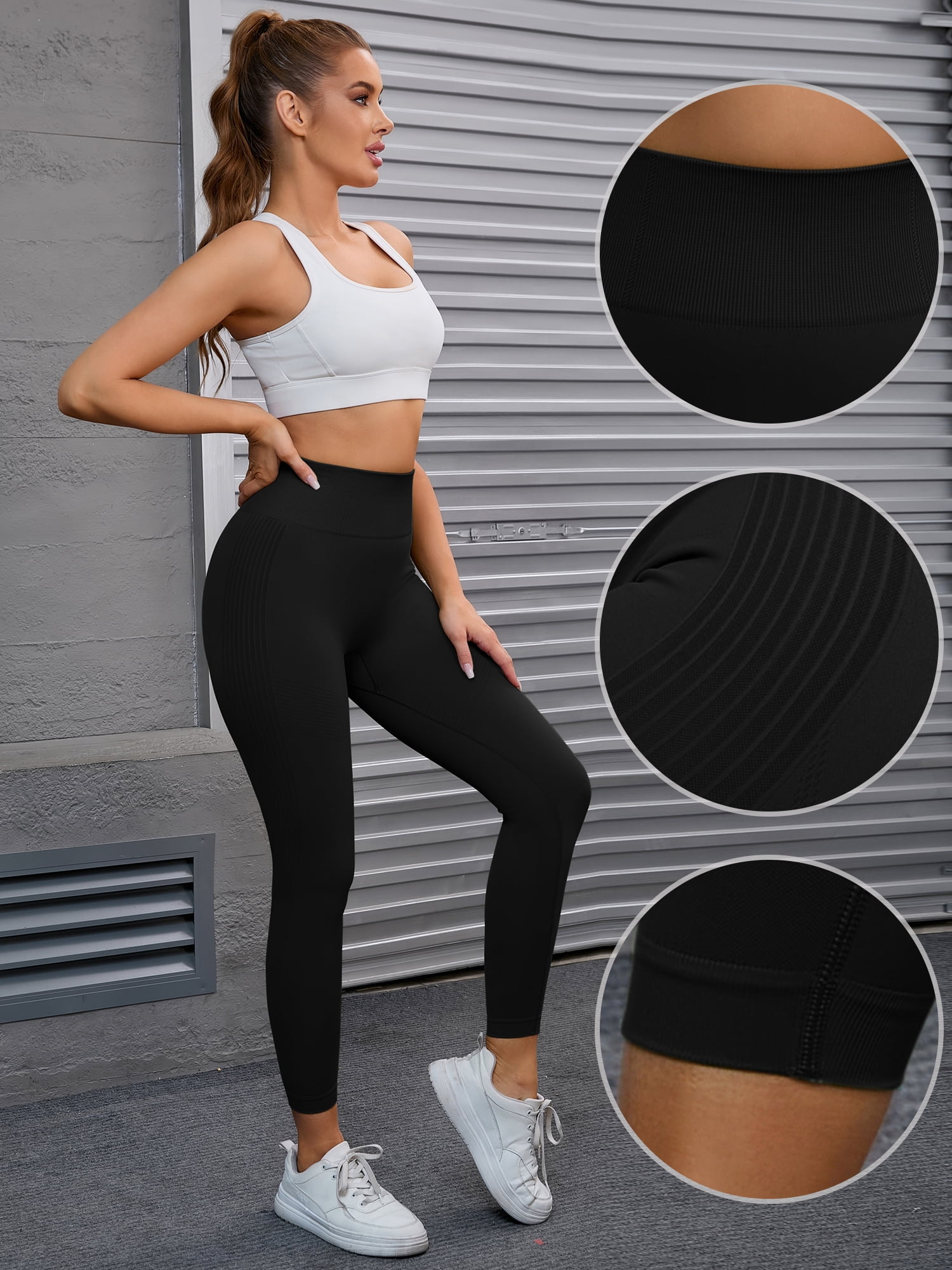 Unique Bargains Women's High Waisted Leggings Tummy Control Thigh Shapers Pants S Black