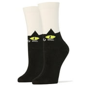 OoohYeah Womens Novelty Funny Cat Crew Socks, Colorful Cotton Dress Socks, It's Meow Or Never