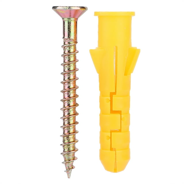 VIFERR Expansion Nail Plastic Expansion Wall Plug Screw Fixings + Self-tapping Screws Fastener Hardware Kit(?10mm 25?/?)