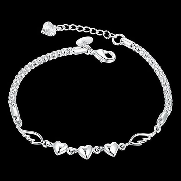 EGNMCR Hanging Ornaments Bracelet Love Small Chain Silvers Jewelry Women's Jewelry Link Bracelet Valentine's Day Birthday Jewelry Gift 20cm bracelet jewelry