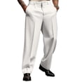 thumbnail image 2 of Men Elegant Wide Leg Straight Dress Pants Formal Business Trousers Suit Pants, 2 of 8
