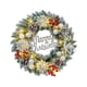 thumbnail image 5 of Corona navideña para puerta, decoración navideña, corona navideña con hojas brillantes, corona festiva para colgar en la puerta, para porche, 40 centímetros, 5 of 8