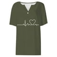 thumbnail image 2 of Tittly T Shirts for Women Spring Tops for Women Women's Short Sleeved T Shirt V Neck Top Fashionable Casual Short Sleeved Shirt Graphic Tees Tshirts Shirts Green XXL, 2 of 7