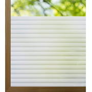 Privacy Window Film Opaque Blinds Stripe Pattern Frosted Window Film Self Adhesive, Static Cling Blind Window Sticker 17.5" x 78.7" (44.5 x 200 cm) for Home Decor Bedroom Kitchen Office