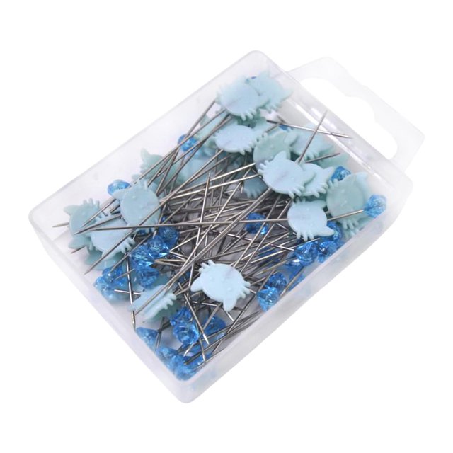HILABEE Straight Pins Hand Sewing Pins for DIY Activities Parties Wedding Decoration Blue