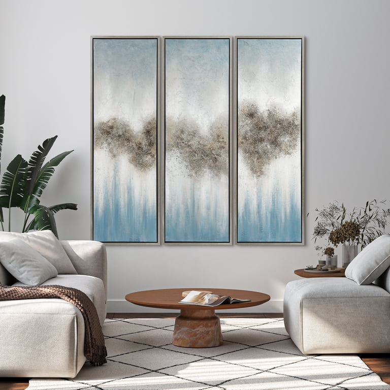 Empire Art Direct Sequence Textured Metallic Hand Painted Triptych