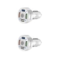 thumbnail image 2 of Methold de coche de plástico portátil extraíble 12-24V 4 puertos USB antideslizante carga rápida elegante teléfono móvil blanco 2piezas, 2 of 6