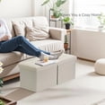 thumbnail image 5 of Storage Bench Folding Ottoman Foot Rest Stool, 34 inch Beige Linen Footstool Bench, Short Ottoman, Foot Rest Store as Books, and Blanket Storage or Others., 5 of 6