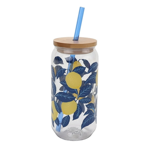 Mainstays by Becky G. & Alejandra 20-Ounce Acrylic Can Shape Tumbler, Lemon & Blue