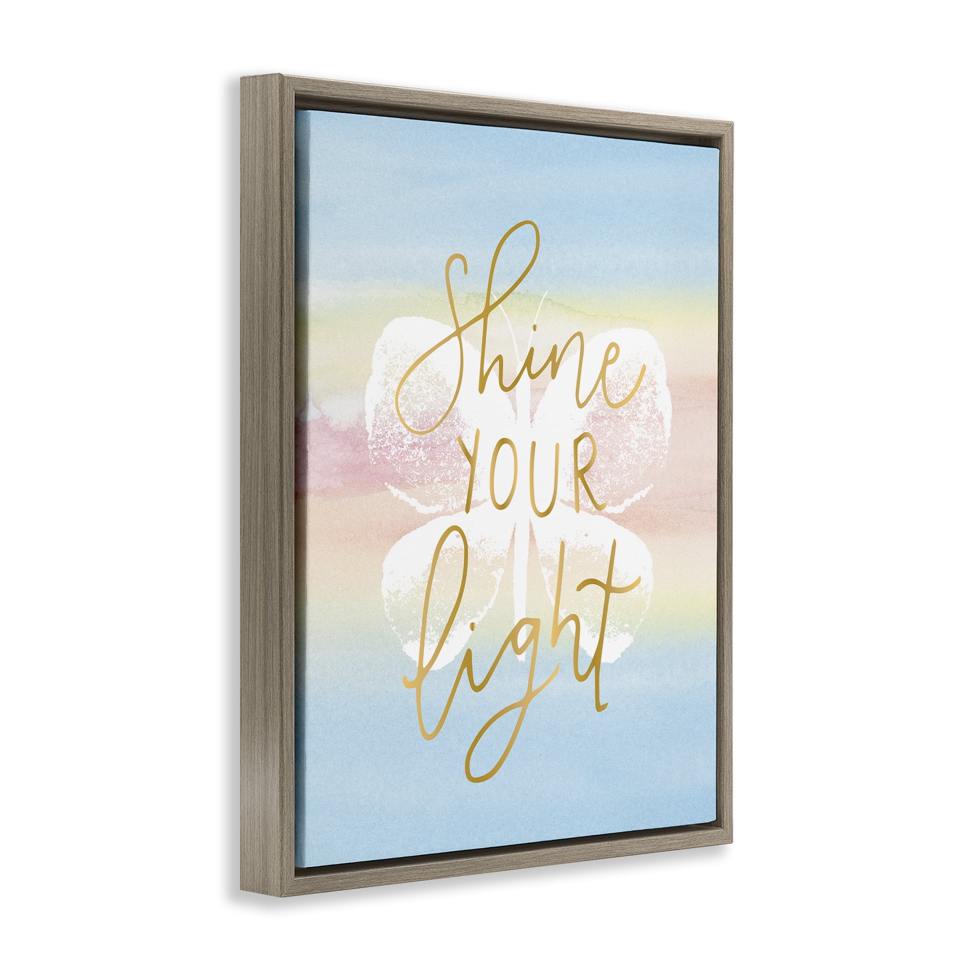 Stupell Industries Shine Your Light Animals & Insects Painting Brown Floater Framed Art Print Wall Art, 17 x 21