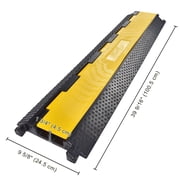 Yescom Cable Ramp Protector 2 Channel Hose Protecitive 22000 Lbs Load Capacity Speed Bump for Road Driveway, 2 Packs