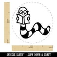 thumbnail image 2 of Book Worm Reading Self-Inking Rubber Stamp Ink Stamper - Black Ink - Medium 1 Inch, 2 of 7