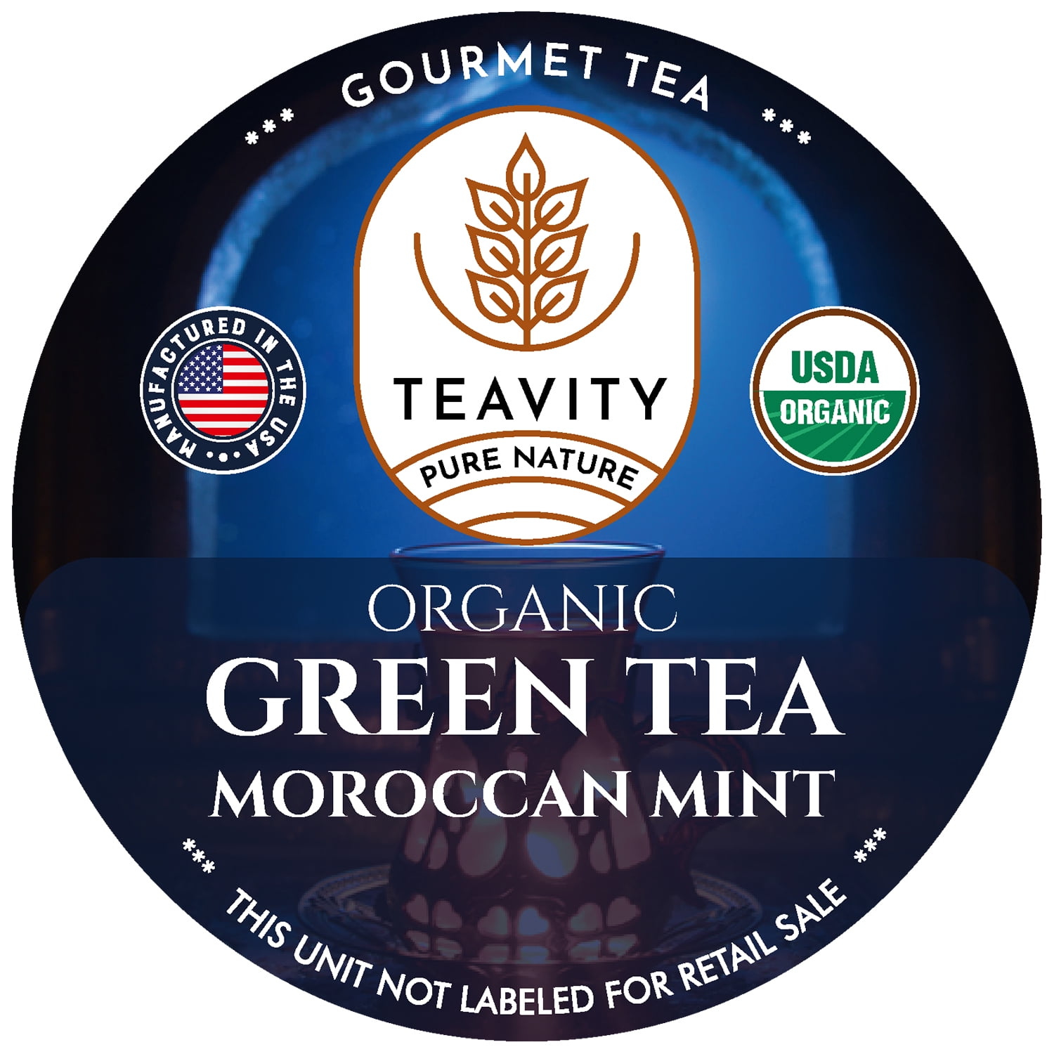 TEAVITY Organic Green Tea with Moroccan Mint Tea K Cup Recyclable