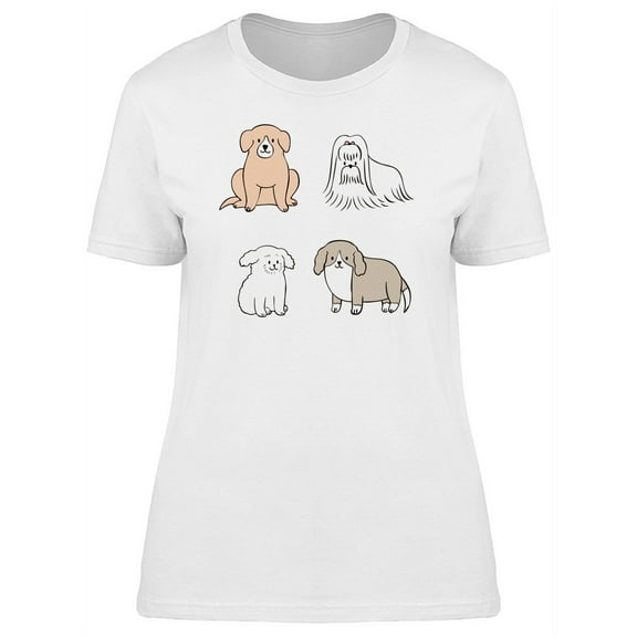 Cute Dogs 4 Doodles T-Shirt Women -Image by Shutterstock, Female XX-Large