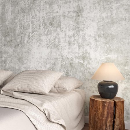 Limewash Concrete Wallpaper Peel and Cement Wall Paper for Dorm Room Light Grey Wrap Concrete Contact Paper for Kitchen Countertops Durable 15.8x78.8 Inch