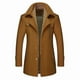 thumbnail image 1 of Abrigo de mezcla de lana para hombre con bufanda desmontable o cuello interior, abrigo de botonadura sencilla, gabardina cálida de invierno, 1 of 5