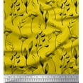 thumbnail image 1 of Soimoi Yellow Cotton Cambric Fabric Cotton Ball Leaves Print Sewing Fabric Yard 42 Inch Wide, 1 of 3