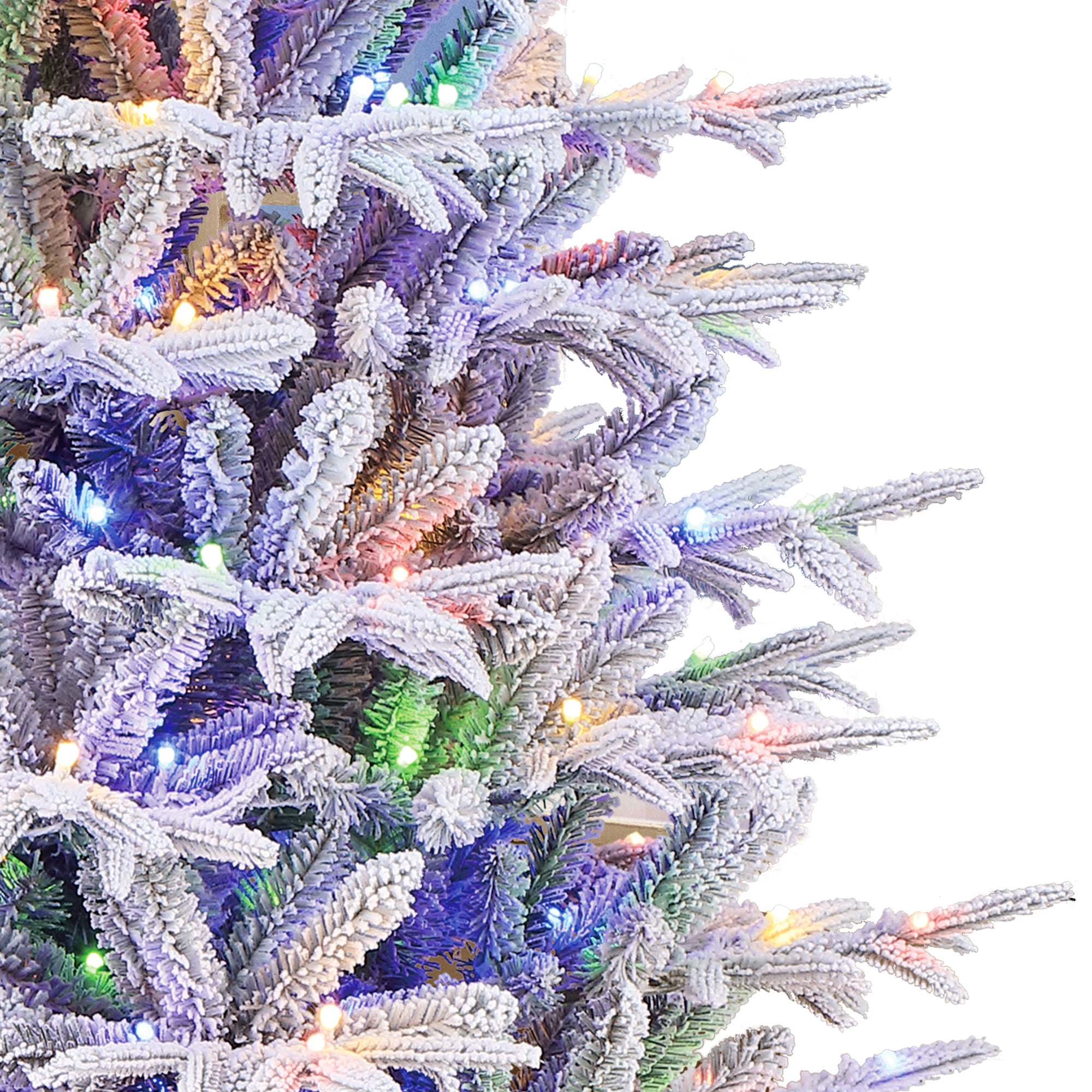 7.5ft Pre-Lit Flocked Aberdeen Spruce Christmas Tree by Holiday Time, 400 Color-Changing LED