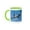 Green/White, variant on 3drose, Sunlit White Flower of Chinese Plum Prunus Mume Tree, Blue Sky, 11oz Two-tone Red Mug