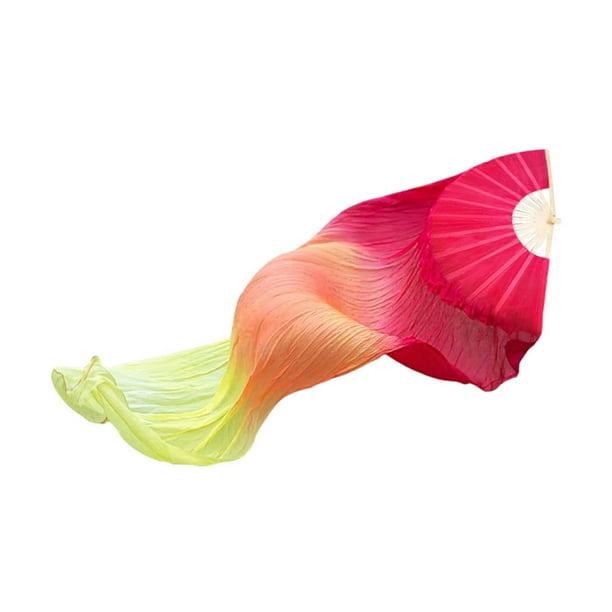 Danza del vientre con velo de seda artificial, abanico plegable para danza del vientre, danza de adoración Derecha