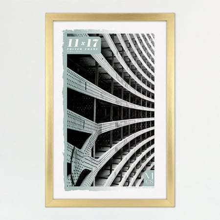 MCS Foundation 16x24 Poster Frame Traditional Brass, Vertical & Horizontal Wall Hanging Large Picture Frame for Photos, Posters & Art Prints (1-Pack)