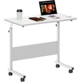 thumbnail image 1 of Table d'Appoint Salon Pouces Bureau pour Ordinateur Portable Support de Travail Réglable Table d'Appoint Mobile avec Station de Recharge Multifonctionnelle et Crochet Poste de Travail Portable Table à Collation Petite pour Étudiant, 1 of 6