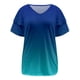 thumbnail image 4 of Camiseta Holgada de Manga Corta con Cuello en V Estampada Fiudx a la moda para mujer, 4 of 4