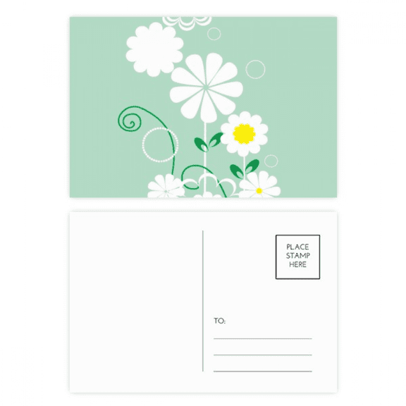 flower s green petal postcard set birthday mailing thanks greeting card