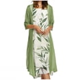 thumbnail image 1 of TopLLC Robes d'Été pour Femmes Fluides à Imprimé Floral Ensemble Deux Pièces Robe en Chiffon Grande Taille Col Ras du Cou Robe Sans Manches Invitée de Mariage, 1 of 5